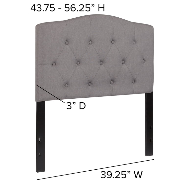 Emma + Oliver Arched Button Tufted Twin Headboard, Light Gray photo 6