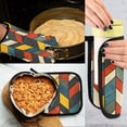 thumbnail image 5 of Yayeee Oven Mitts and Pot Holder Set of 2 Heat Resistant Kitchen Gloves Baking Hot Pad, Red Geometric, 5 of 5