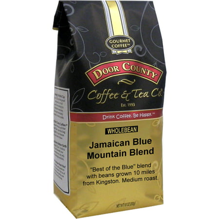 Door County Coffee Jamaican Blue Mountain Blend 10oz Whole Bean Specialty (Best Jamaican Blue Mountain Coffee Beans)