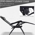 thumbnail image 6 of 2 Pack Folding Zero Gravity Chairs with Side Table, Outdoor Recliners with Cup Holders and Pillows for Patio, Lawn, Poolside and Beach, Gray Steel Frame, 6 of 10
