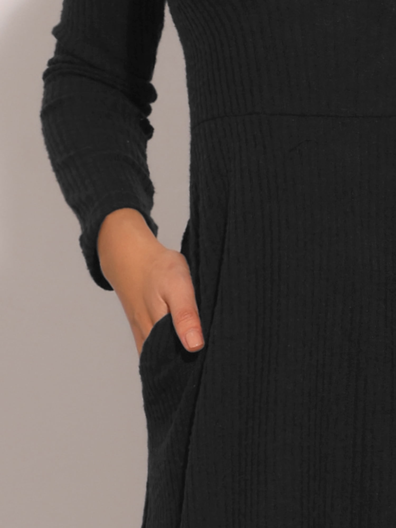 DARING DIVA Midi Pullover Knit Sweater Dress XL Black