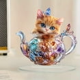thumbnail image 4 of Cats Ornament In Crystal Glass Acrylic Holiday Party Bedroom Desktop Decoration Ornament, 4 of 6