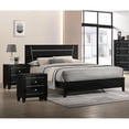 thumbnail image 2 of FOA Murvy 3-Piece Black Solid Wood Bedroom Set - Twin + 2 Nightstands, 2 of 8