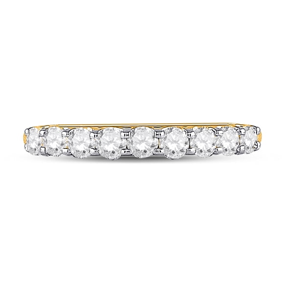 14k Yellow Gold Natural Diamond High Ladies Wedding Band Ring 1/2 Cttw