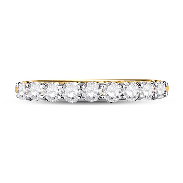 14k Yellow Gold Natural Diamond High Ladies Wedding Band Ring 1/2 Cttw