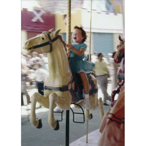 Avanti Press Little Girl On Carousel America Collection Birthday Card