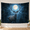 D, variant on XaaKee Tapestry Wall Hanging, Mystical Deer And Full Moon In Enchanted Woods, High-Quality Polyester Wall Tapestry, 60x40Inch