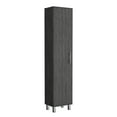 thumbnail image 4 of DUOSONG 70.8H" Tall Narrow Storage Cabinet With 5-Tier Shelf, 3 Broom Hangers And Metal Hardware, Smokey Oak Oak Pine Furniture Primary Living Space Cabinets, 4 of 7