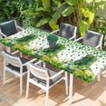 thumbnail image 2 of St. Patrick's Day Table Cloths for 8 Foot Rectangle Tables, Farmhouse Green Boots Daisy Clovers Patio Waterproof Elastic Fitted Tablecloths, Washable Rectangular Table Cover for Camping, 2 of 8