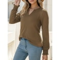 thumbnail image 2 of OALUXE Blouses for Women Long Sleeve Shirts V Neck Smocked Cuffs Tunic Tops, 2 of 7