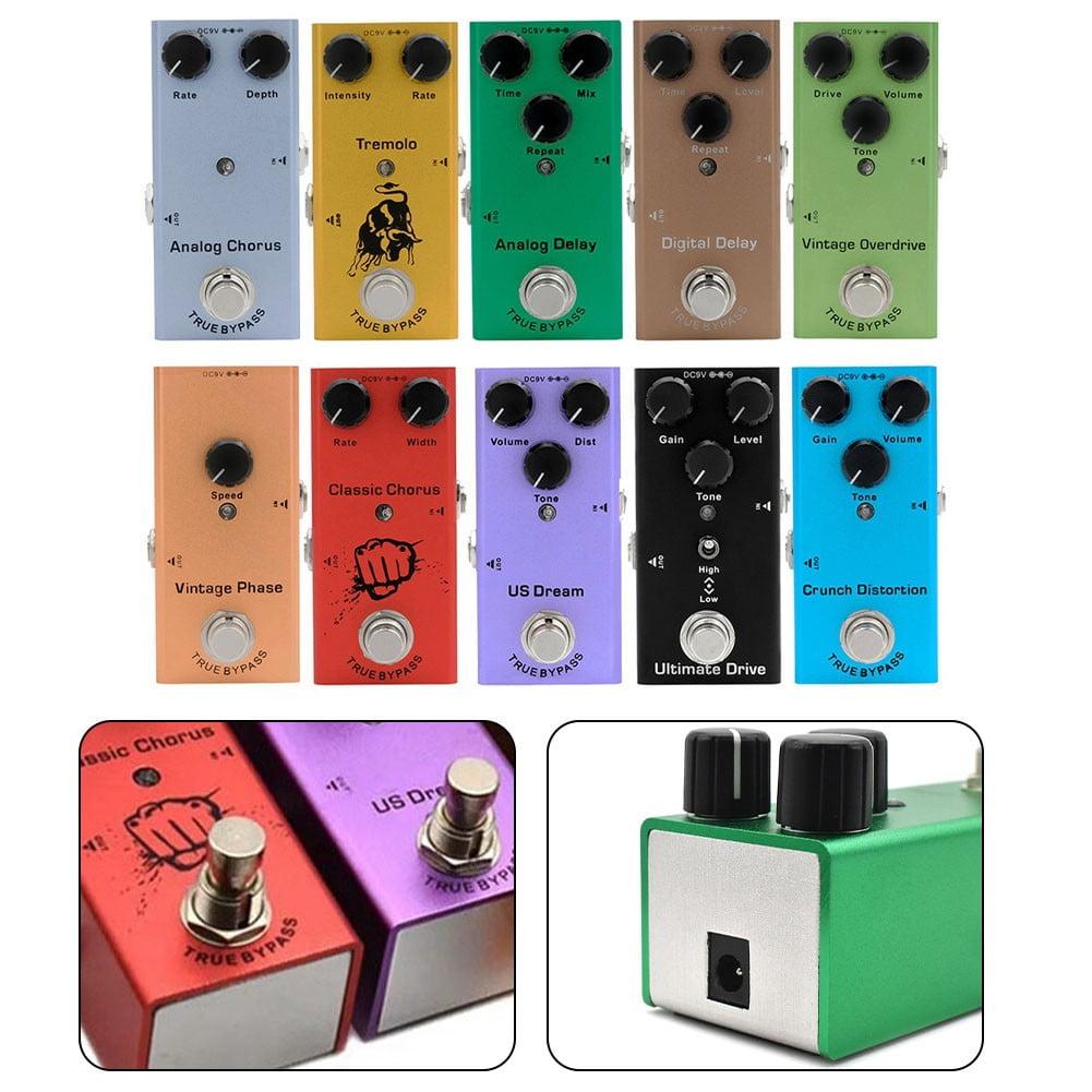 Portable Guitar Effect Pedal Distortion Delay Chorus Tremolo Digital Overdrive, Guitar Accessories