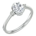 thumbnail image 2 of SuperJeweler 1 1/3 Carat Oval Shape Moissanite and Diamond Ring In Sterling Silver For Women, 2 of 6