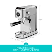 CASABREWS 5418PLUS 20 Bar Espresso Machine, Touchscreen Espresso Maker with Powerful Steam Milk Frother, Stainless Steel Coffee Machine, PID Temperature Control, Large Water Tank,Silver