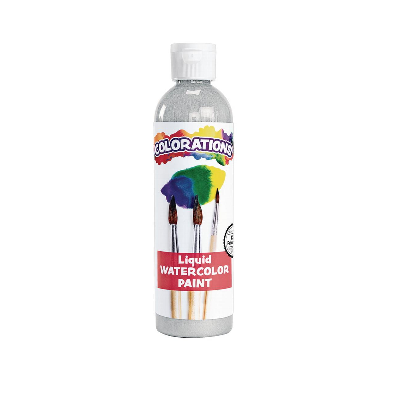 Colorations Liquid Watercolor Paint, 8 fluid ounces oz, Silver, Non