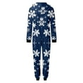 thumbnail image 4 of Fgnfyis Pyjamas de Famille à Imprimé de Noël, Tenue d'Intérieur à Capuche, Pyjamas de Noël pour Femmes, Bleu_004 S, 4 of 6