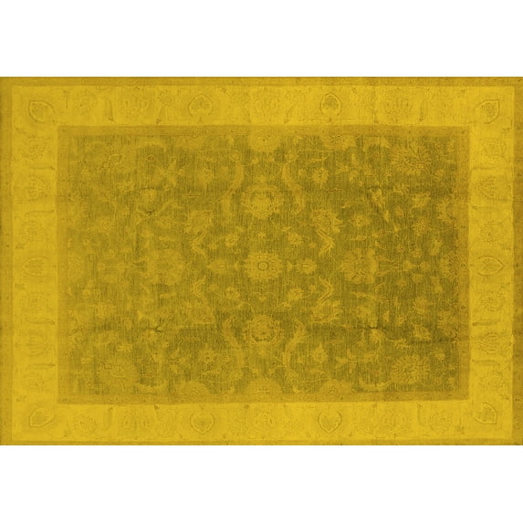 Ahgly Company Indoor Rectangle Oriental Yellow Traditional Area Rugs, 5' x 8'