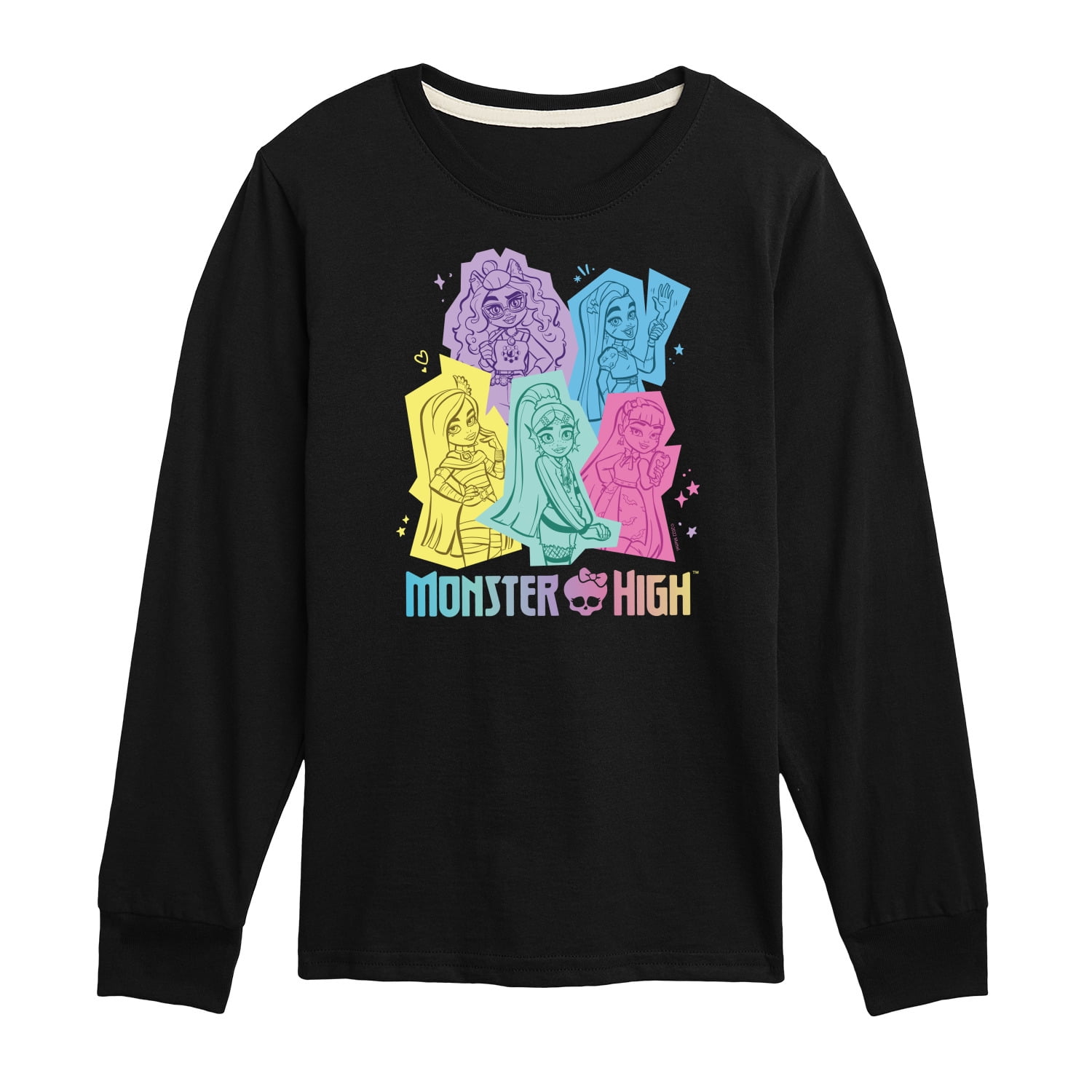 Monster High - Pastel Character Group - Toddler And Youth Long Sleeve  Graphic T-Shirt 