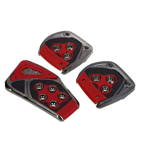 Red Black Nonslip Pedal Pad Cover 3 Pcs for MT Auto Car,1 x Accelerator Pedal Cover; 1 x Brake Pedal Cover ; 1 x Clutch Pedal Cover,Black and Red
