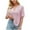 Rose, variante sur Zpanxa Haut Décontracté à Manches Courtes et Col en V pour Femmes, Couleur Unie, Coupe Ample, pour des Journées Sans Effort
