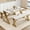 White, variant on Home Kitchen Table with Benches, 44.8" Dining Table Set for 4, Saving Space Dining Room Table Set for Kitchen, Dining Room, Apartment, Sturdy Metal Frame