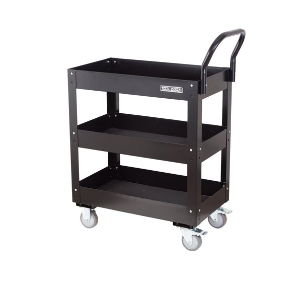 3 Tray 29.3 inch Tool Cart, self Assembly, 300 LBS Capacity Rolling Tool Carts on Wheels, Heavy Duty Utility Cart, Mechanic Tool Storage Cart for Garage, Warehouse and Repair Shop, Black