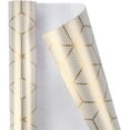 thumbnail image 6 of HOMERAL Birthday Wrapping Paper Roll - Mini Roll - 17 inch x 120 inch Per roll - White & Gold Foil Design (42.3 sq.ft.ttl), 6 of 8
