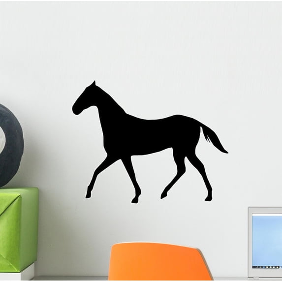 Horse Silhouette Wall Decal Sticker, Wallmonkeys Peel & Stick Vinyl Graphic (12 in W x 8 in H)