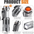 thumbnail image 2 of PEACNNG 20 Pieces LED Flashlight Mini 3 Mode Tactical Torch Small Water Resistant Pocket Flash Light Adjustable Focus Light Pen  Men  Father  Indoor Outdoor Hiking(Black), 2 of 6