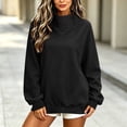 thumbnail image 5 of Sevevn Womens Mock Neck Sweatshirts Oversized Pullover Fall Outfits Fashion Clothes Long Sleeve Tops Black S, 5 of 9