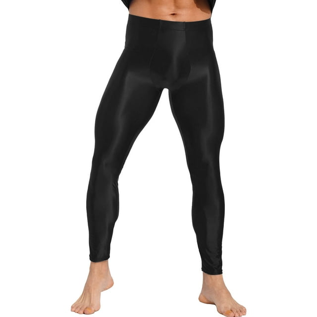 Eandarui Men's Compression Long Pants Gym Workout Tights Trousers Seamless Quick Dry Base Layer Leggings Black XL