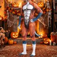 thumbnail image 2 of BOOMNY Halloween Mens Animal Bodysuit Hallowmas Animal Graphic Long Sleeve Catsuit Playful Stage Performance Fullbody Jumpsuit, 2 of 3