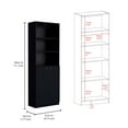 thumbnail image 5 of FM FURNITURE Reid 2 Piece Living Room Set Black Engineered Wood, 5 of 6