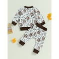 thumbnail image 5 of Newborn Baby Girl Boy Clothes 6M 12M 18M 24M 3Y Football Long Sleeve Crewneck Pullover Sweatshirt Long Pants Fall Winter Outfit, 5 of 10