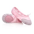 thumbnail image 1 of Suela antideslizante, lona duradera, diseño transpirable, perfecto para danza y gimnasia, talla 28 EU, zapatillas de ballet flexibles rosas para niñas, 1 of 8