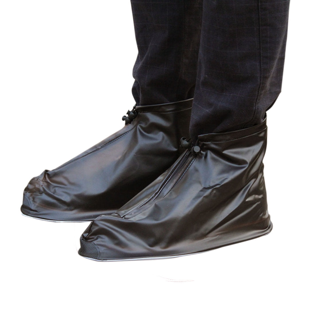 Pair Coffee Color Size XXL PVC Nonslip Reusable Rain Shoes Cover Guard Overshoes by Unique Bargins