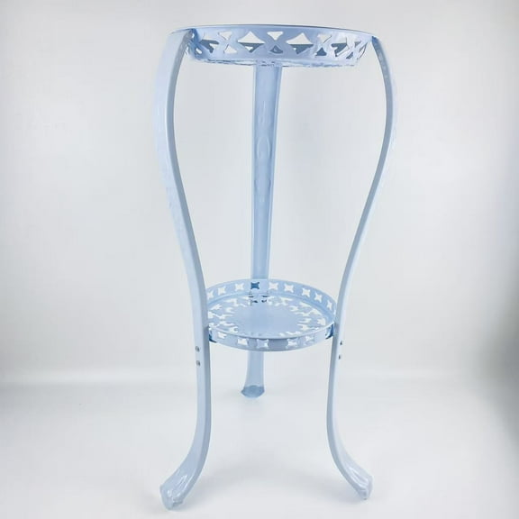 Kaesithar Plant stand,Tall Plant Stands Indoor Outdoor,2 Tiers Cast Iron Plant Stand,Corner Metal Plant Shelf Flower Pot Stand,Plant Display Rack for Balcony Patio Entryway Living Room (White)