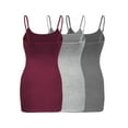 thumbnail image 2 of ShezPretty 3-Pack - Women's Basic Cami with Adjustable Spaghetti Straps Tank Top (XLarge, Plum/H.Grey/Charcoal Grey), 2 of 7