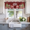 thumbnail image 2 of Christmas Cats Farmhouse Short Window Curtain Valances, XmasTree Winter Gifts Floral Red Black Plaid Rod Pocket Kitchen Valances for Living Room Bedroom Bathroom Cafe 42" x 18", 2 of 8