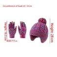 thumbnail image 3 of 3 Pcs Kids Winter Hat Scarf Gloves Set Knit Pompom Beanie with Earmuffs Double Layer Scarf Touchscreen Gloves Toddler Thick Thermal Sets Hot Pink 2-10 Years, 3 of 6
