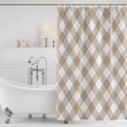 thumbnail image 4 of Minimalistic Checkered Beige Rural Style, Waterproof Fabric Shower Curtain, Waterproof Fabric Shower Curtain for Bathroom Curtains Bathtubs Hotel Washable Shower Curtains with 12 Hooks Small 36x72in, 4 of 8