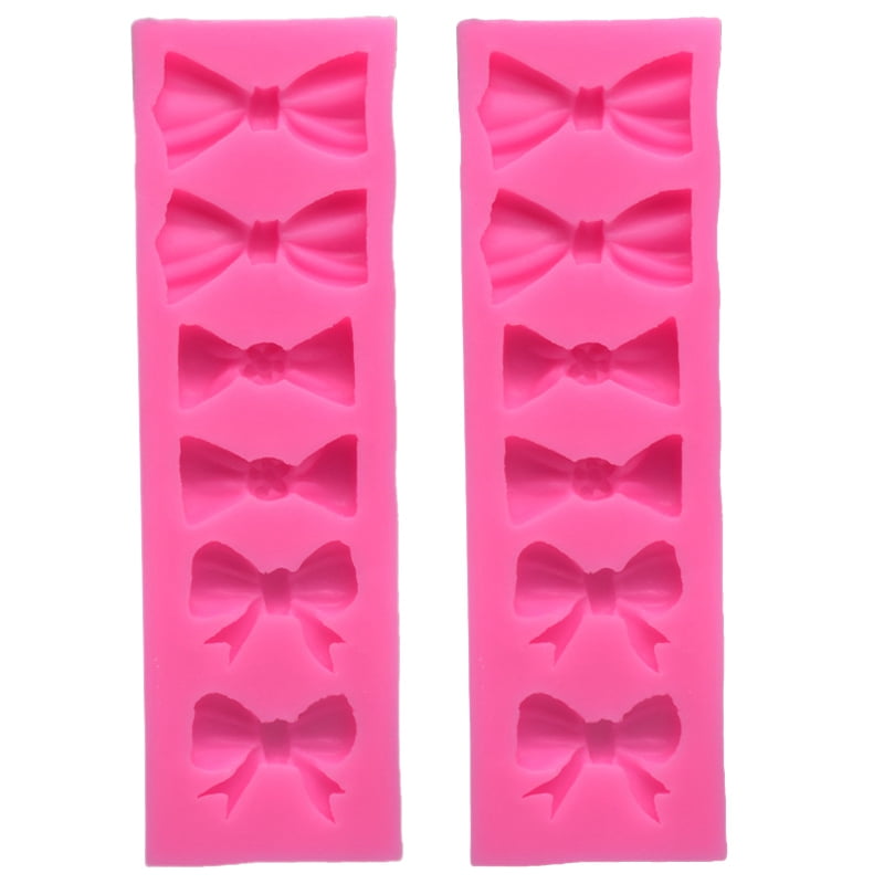 Ribbon Bow 2 Cavity Silicone Mold for Fondant Gum Paste Chocolate Crafts 