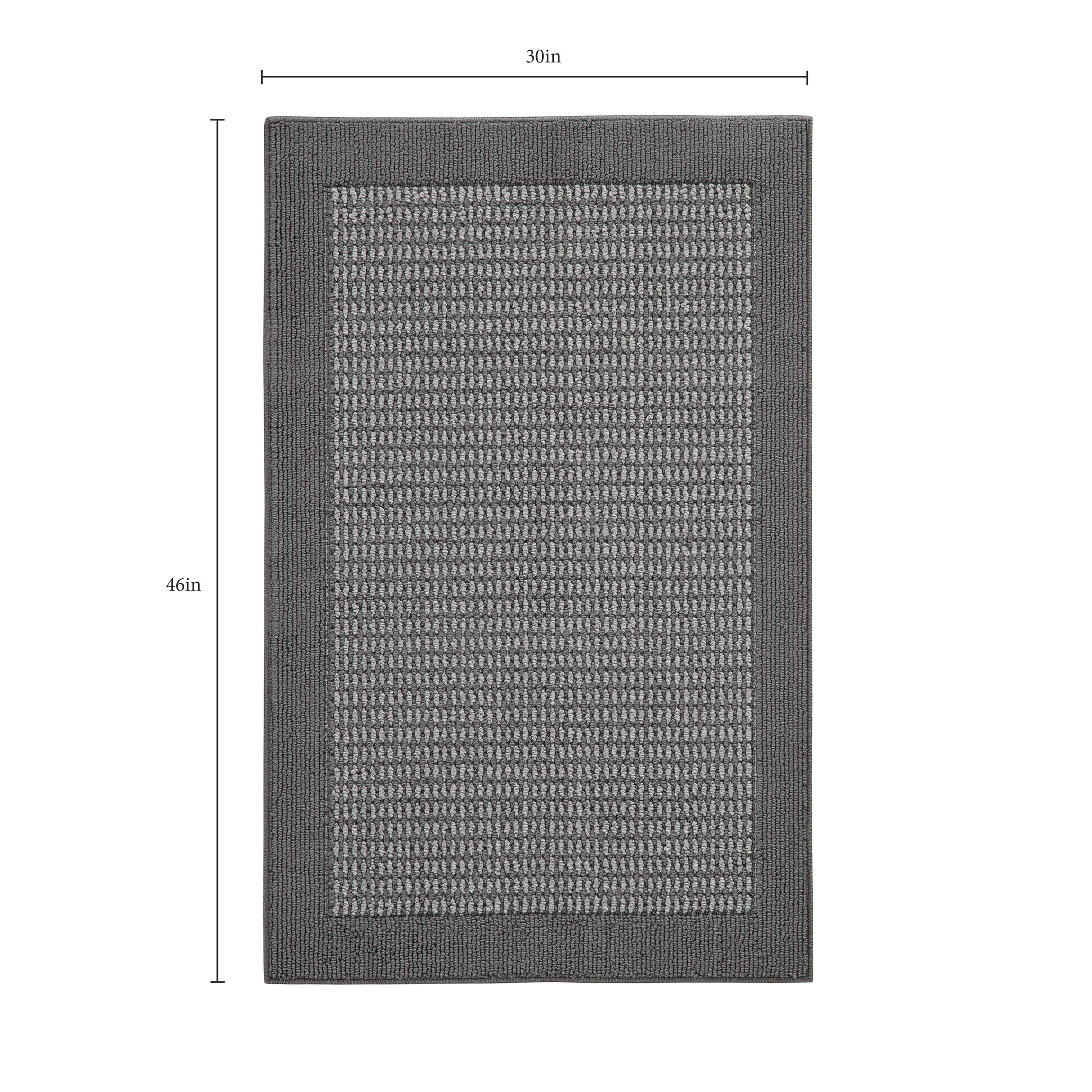Mainstays Farmhouse Faux Sisal Olefin Gray Border Indoor Accent Rug, 2'6" x 3'10"