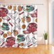 thumbnail image 1 of ABPHQTO Acuarela Palmera en la selva Flores exóticas en hojas tropicales Cortina de baño de tela de poliéster, Cortina de ducha de baño 160x180 cm, 1 of 1