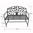 thumbnail image 2 of Hi-Line Gift Ltd 78683-BK Metal Garden Bench Tree Pattern-Black, 2 of 4