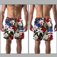 thumbnail image 3 of luoweisi Men's Beach Shorts Quick Dry Swim Trunks with Mesh Lining American Flag and Plants M, 3 of 5