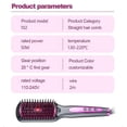 thumbnail image 5 of Infrared Hair Straightener Brush Ionic Straightening Brush Anti-Frizz Flat Iron Comb for All Hair Types 110-240V, 5 of 5