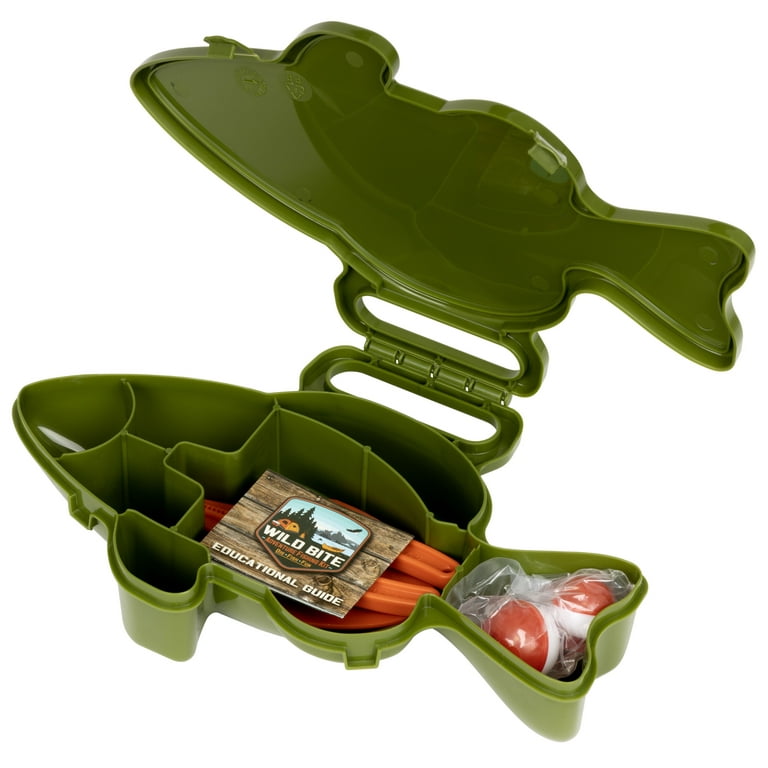 Flambeau Outdoors, Wild Bite Bass 25 Piece Kids Tackle Box Kit, Fishing  Tackle Box, Plastic, 10.75in