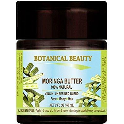 Clarks Botanicals Skin Care - MORINGA BUTTER – OIL 100 % Natural / VIRGIN UNREFINED RAW 2 Fl.oz.- 60 ml. For Skin, Hair and Nail Care.
