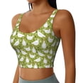 thumbnail image 2 of Fotbe Lovely Chickens Pattern Womens' Sports Bra Longline Wirefree Padded with Medium Support Sports Moisture-Wicking Workou Vest,Tank Top-X-Large, 2 of 7