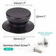 thumbnail image 3 of Eguiwyn Universal Heat Resistant Cookware Pot Lid Knob Replacement Easy Grip Handle for Pan and Casserole Repair, Black, 55*22mm, 3 of 6